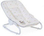 Childhome Babywippe Bezug Weiß mit Gold Dots, Gestell Schwarz, Jersey,