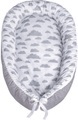 LULANDO Babynest multifunktional Wölkchen weiß/ Pünktchen grau