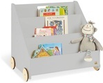Pinolino Kinder-Bücherregal mit Rollen Lasse, grau