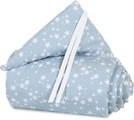 Babybay Boxspring XXL Nestchen Piqué Azurblau Sterne Weiß