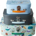 rice Spielkoffer SPACE 3er-Set in blau