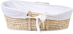 Childhome Moseskorb aus Maisschale mit Matratze und Bezug