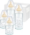 NUK Glasflaschen Starter Set First Choice?, Latexsauger ab der Geburt, Temperature Control Sterne