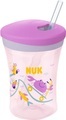 NUK Trinklernbecher Action Cup weicher Trinkhalm, auslaufsicher ab 12 Monaten lila
