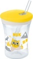 NUK Trinklernbecher Action Cup weicher Trinkhalm, auslaufsicher ab 12 Monaten gelb