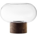 Oblate Vase Laterne Ø35cm, H28cm - klar walnuss