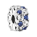Pandora Clear & Blue Sparkle Clips Clip Damen