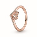 Pandora Stackable Sparkling Wishbone Heart Ring Damen