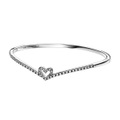 Pandora Sparkling Wishbone Heart Bangle Armreif Damen