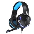 Lenovo - HS15 Gaming USB Kopfhörer Over-Ear LED Headset mit Mikrofon + 3.5 mm Klinken Anschluss AUX Adapter - Schwarz
