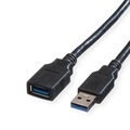 Roline USB-Kabel USB 3.2 Gen1 (USB 3.0 / USB 3.1 Gen1) USB-A Stecker, USB-A Buchse 1.80 m Schwarz Geschirmt 11.02.8978