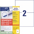 Avery-Zweckform 6604 210 x 148 mm Papier Weiß 130 St. Permanent Universal-Etiketten Laser 65 Blatt DIN A4