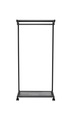 Garderobenständer MAULbolero, mit Rollen, Hut- & Schuhablage, B 780 x T 460 x H 1660 mm, Metall, schwarz