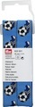 Prym Webband Fussball + Schuhe, blau 20 mm, Coupon 2 m mit Haken
