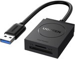 Ugreen 2 in 1 USB-A 3.0 Kartenleser - Schwarz
