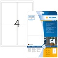 HERMA Etiketten A4 Outdoor Klebefolie 99,1x139 mm weiß extrem stark haftend Folie matt wetterfest 40 St.