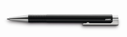 Druckkugelschreiber LAMY 204 Logo M, nachfüllbar, inkl. blauschreibender Großraummine, schwarz