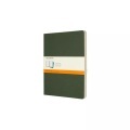 Moleskine Cahier Xlarge, 3er Set, Liniert, Kartoneinband, Myrtengrün