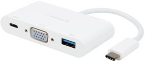Vivanco USB 3.1, Video Adapter [1x USB-C™ Stecker - 1x USB 3.1 Buchse A, USB-C™ Buchse, VGA-Buchse] CC UC UACVGA