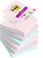 Post-it Sticky Z- Haftnotizen Soulful 76 x 76 Farbig sortiert 90 Blatt 6 Stück