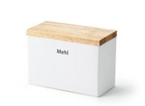 Continenta, Continenta - Aufbewahrungs-Topf 20 x 10 x 14.5 cm - Hellbraun und Weiss