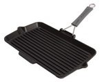 1x Grillpfanne schwarz rechteckig, 34x21cm