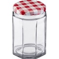 6er Set 288ml 6eck Gläser, m. Deckel, 63 mm