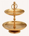 Diverse, Etagere mit 2 Ebenen aus Metall Gold (H) 27cm 17,21cm