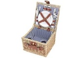 Picknickkorb für 2 Pers. Weide, 14-teilig, B28xT28 xH18cm