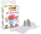 Scrapcooking - 3er-Set Spritzbeutel-Aufsätze mit 3 Spritzbeutel - Silber