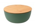 Salatschüssel mit Bambusdeckel, grün, D23.5cm