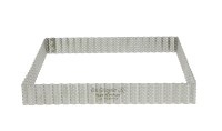 de Buyer, Gelochte geriffelte Tortenringe Höhe 3 cm mit rechtem Rand