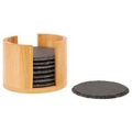 Westmark, 8er Set Naturschiefer-Untersetzer, rund, in Bambusbox, D10cm