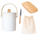 4tlg. Pebbly Zero Waste Set Schneidebr. Messer Sack Kompostb