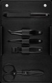 Maniküre Pediküre Set 5tlg. mit Nagelknipser, Leder, schwarz