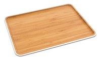 Pebbly - Serviertablett MATTIA - Holz - bambus/weiss - 30/40/2 cm