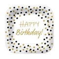 Pappteller Happy Birthday gold 10 Stück