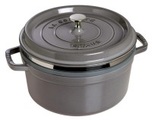 1x Topf rund m. Dampfeinsatz grau 5.2 lt., 26cm