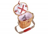 Picknickkorb für 2 Pers.Weide, 14-teilig 32x30x23cm