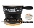 HEIDI CHEESE LINE, Heidi Cheese Line - Fondue-Set ALPES - schwarz/weiss - Gusseisen - 27/36/32 cm