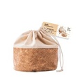 nuts, Nuts - Brotbeutel mit Kordel, Baumwolle S cork/beige, 16 cm -