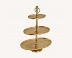 andersign, Etagere mit 3 Ebenen Oval aus Aluminium gold, H50cm 19x13cm