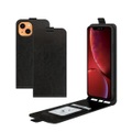 iPhone 13 Mini Leder Tasche mit vertikaler Flip-Funktion - Schwarz