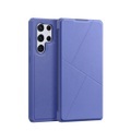 Dux Ducis - Samsung Galaxy S22 Ultra 5G Magnet Flip Wallet Cover Leder Tasche Geometrisches Design - Blau
