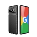 Google Pixel 7 Pro Gummi Case Schutzhülle mit Air Cushion Fallschutz im Carbon Look - Schwarz