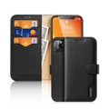 Dux Ducis - iPhone 11 Pro Max Flip Wallet Cover Echtleder Tasche (RFID Schutz) - Schwarz
