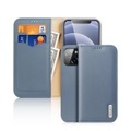 Dux Ducis - iPhone 13 Flip Wallet Cover Echtleder Tasche (RFID Schutz) - Blau