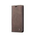 Caseme - iPhone 13 Mini Leder Tasche Flip Wallet Etui mit Kartenfächern - Dunkelbraun