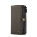 Caseme - iPhone 13 Pro 3in1 Leder Tasche + Magnet Hardcase Karten Etui - Dunkelbraun