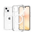 iPhone 14 Plus MagSafe Hybrid Hülle TPU Bumper Acryl Rückseite Air Cushion Fallschutz - Weiss / Transparens